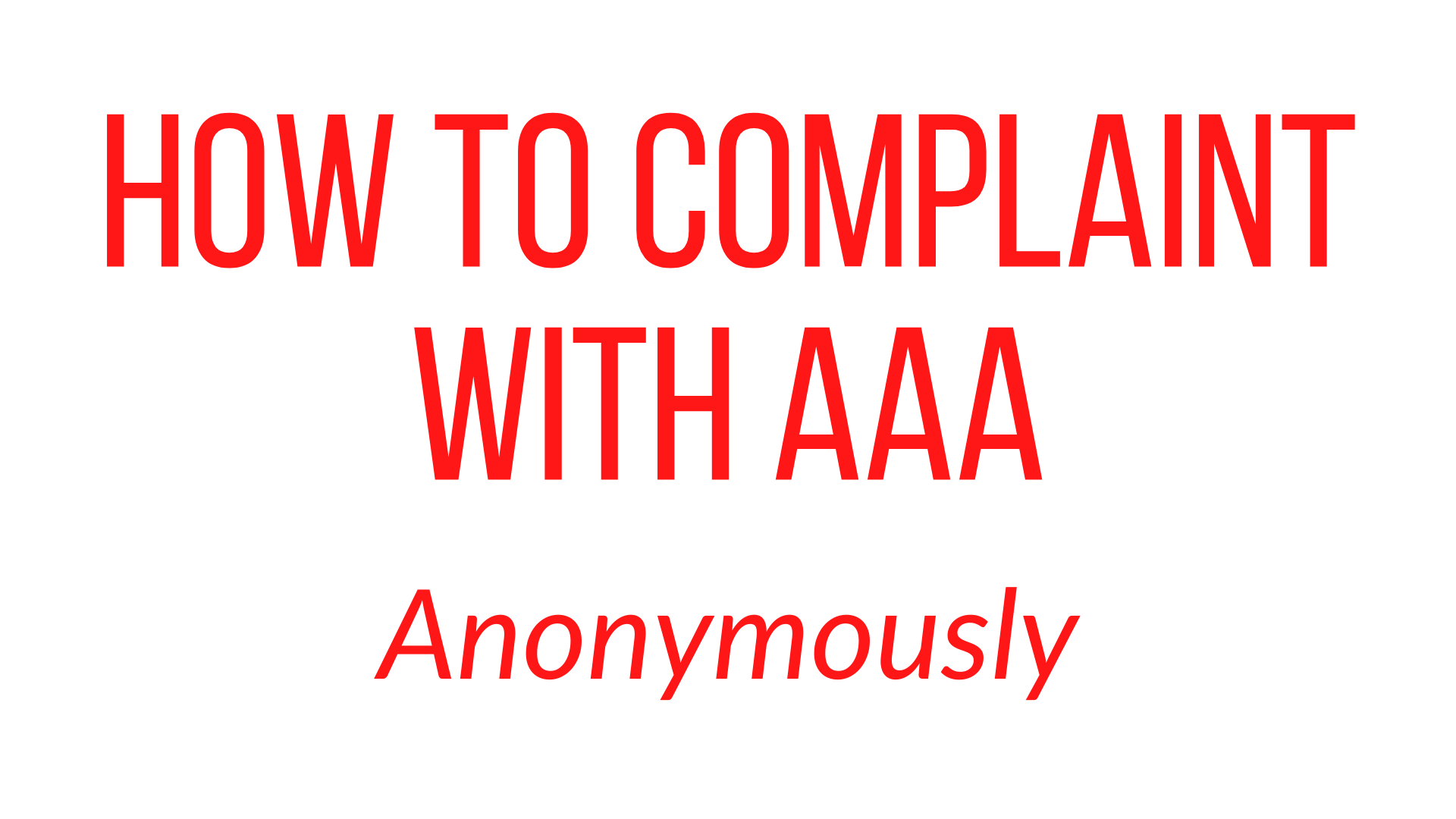 How to file complaint with AAA