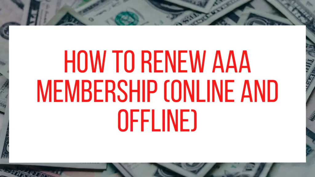 How to renew AAA membership